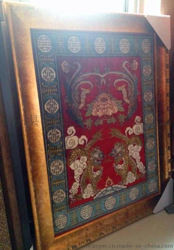 中国风真丝手工挂毯客厅壁挂毯装饰手工丝毯